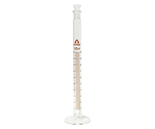 AS ONE 6-234-0<span>1</span> Graduated Cylinder with Plug (Hard<span> Glass)</span> 10mL